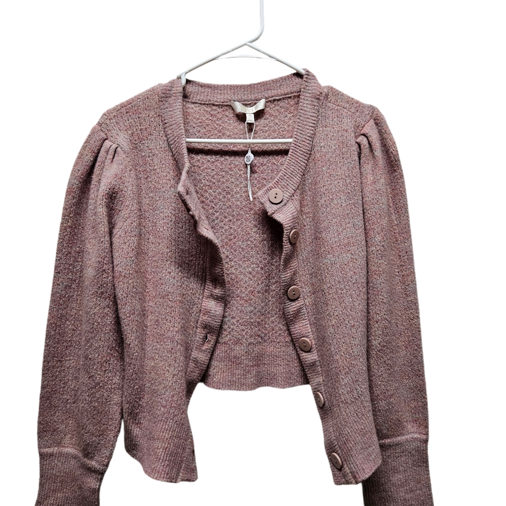 Wayf Dusty Rose Button-Up Cardigan